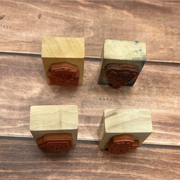 LOT OF 4 SUGARLOAF WOOD RUBBER STAMPS HOLIDAY THEMED PUPPY MITTEN TOY SOLDIER - Picture 5 of 6